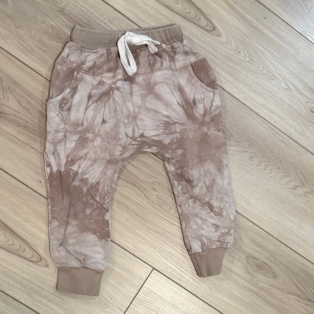 Little Bipsy Kids Tie-Dye Joggers - Brown and Cream